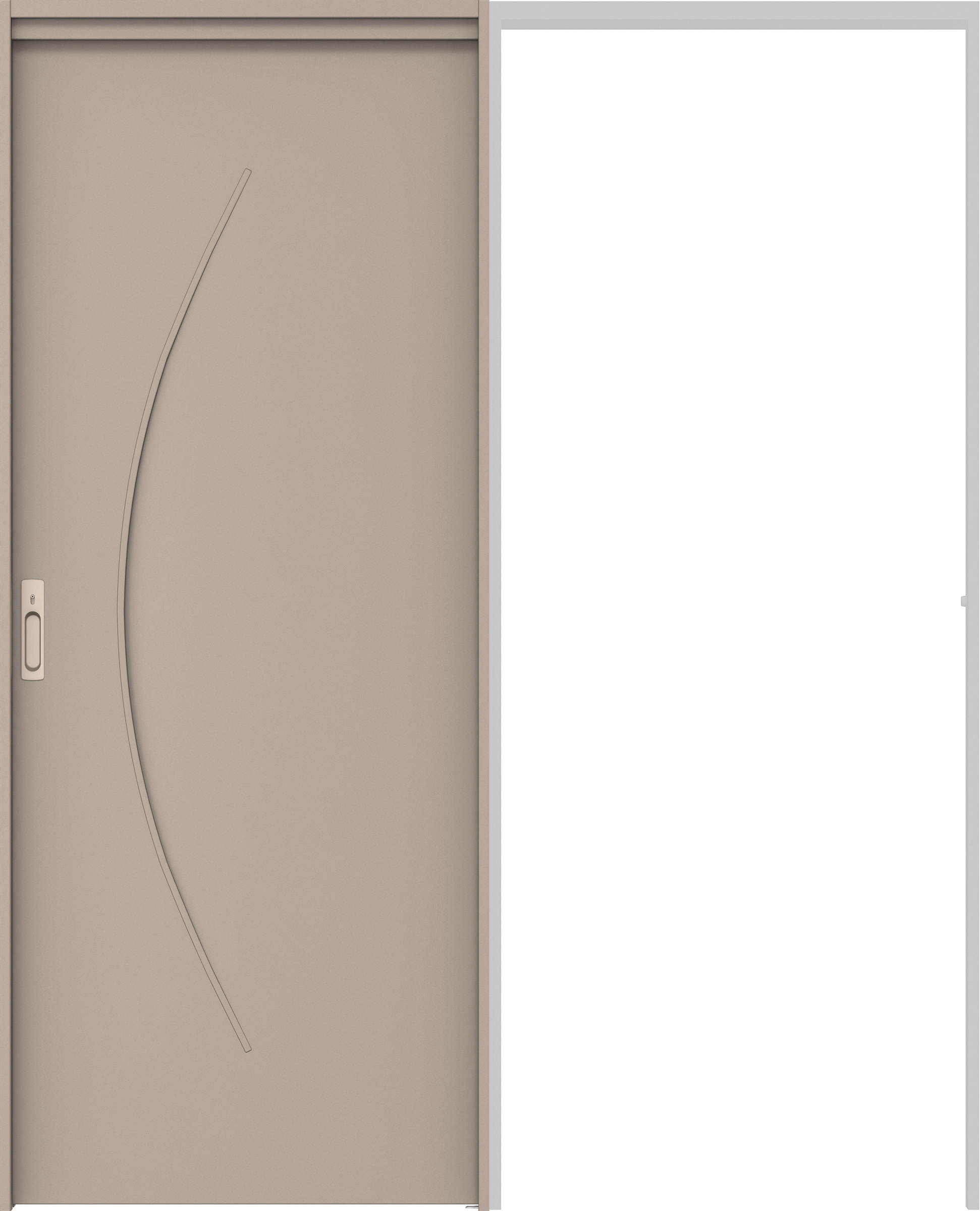 リビングドア　イエリア　吊戸・引込　扉セット　Ｓ７デザイン　１４５０幅用　２０００高　〈フォググレー柄〉　左右兼用　カマ錠付　間仕切錠　ラクラクローズ付用