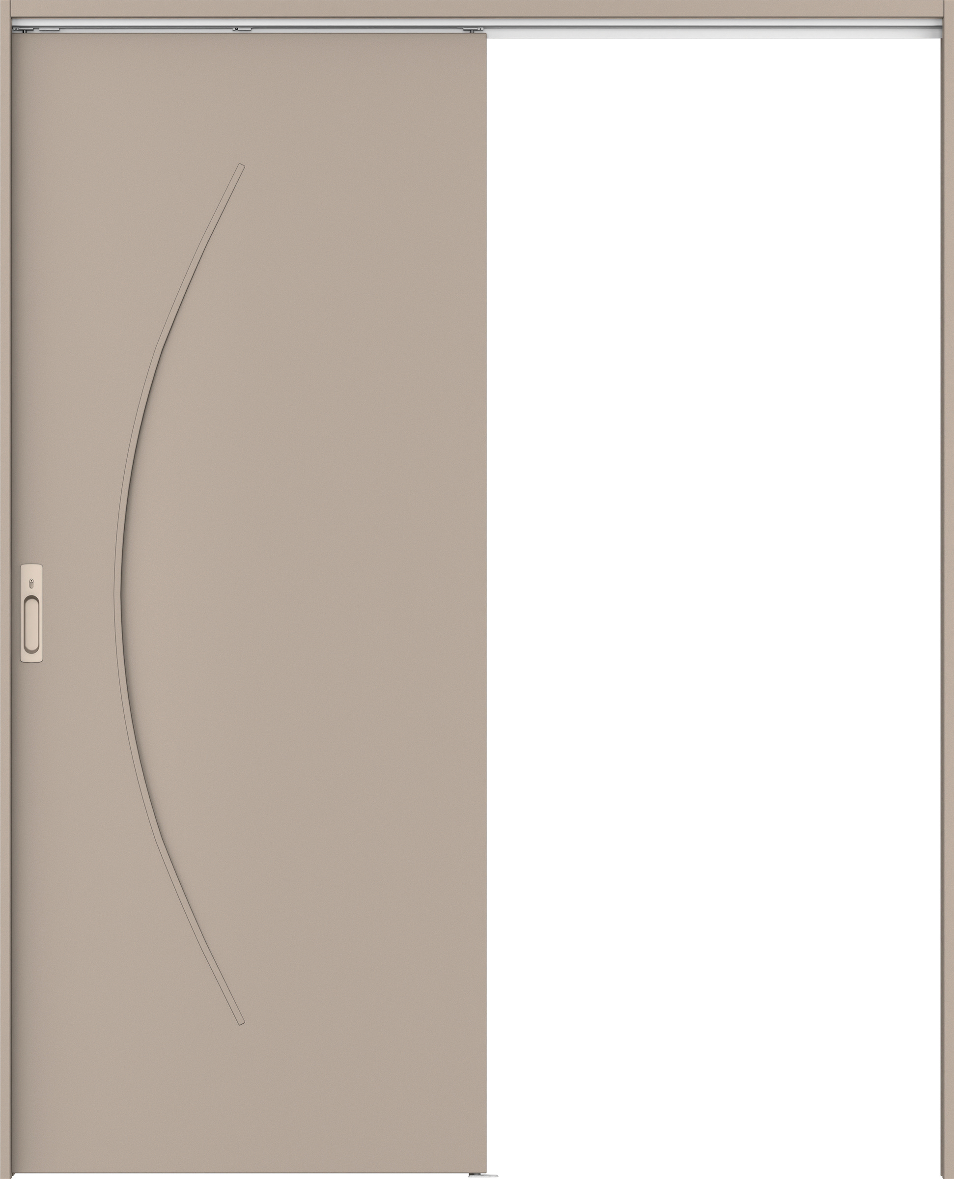 リビングドア　イエリア　吊戸・片引　扉セット　Ｓ７デザイン　１４５０幅用　２０００高　〈フォググレー柄〉　左右兼用　カマ錠付　間仕切錠　ラクラクローズ付用
