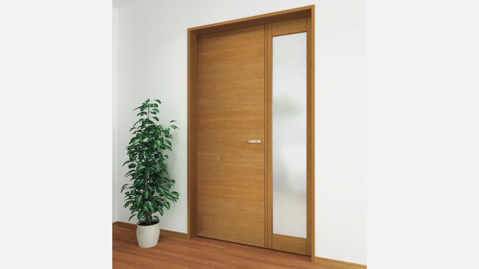ドア：リビングドア オプション 開き戸 採光子扉 親扉がU0デザインの場合