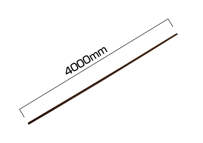 バリアフリー用　T型エッジ4M(標準敷居用) L=4000　MW(ダルブラウン)色