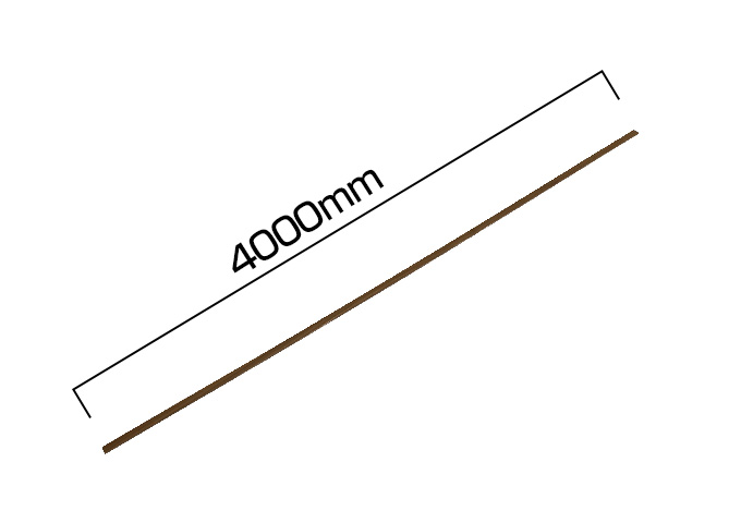 バリアフリー用　T型エッジ4M(標準敷居用) L=4000　PK（マロンブラウン）色