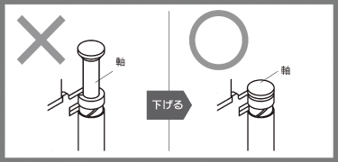 上下丁番の軸